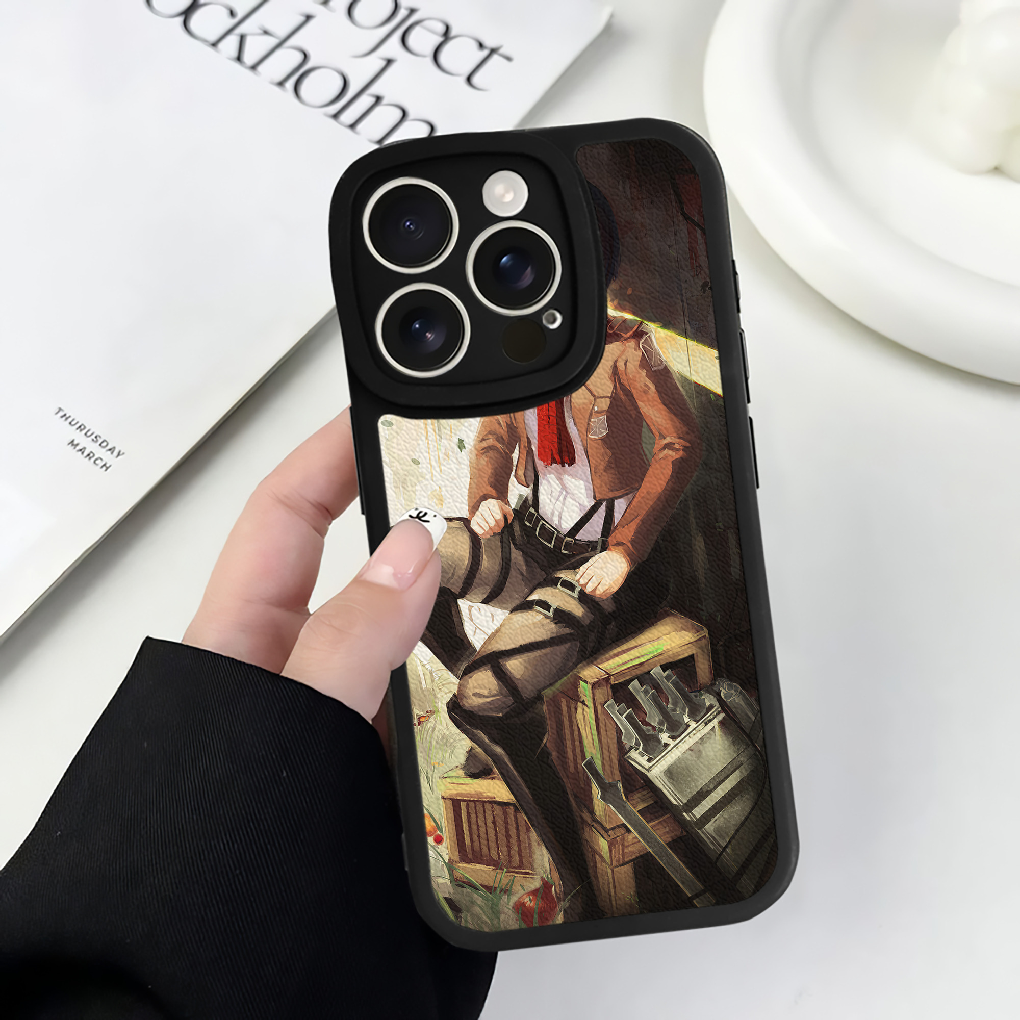 （画像用） 進撃の巨人 Attack on Titan 【iPhone 16シリーズ対応】シリコンスマホケース（レザー調） 材質：シリコン
